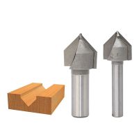 1/4 1/2 Shank V Bit CNC Solid Carbide End Mill ทังสเตนเหล็กเครื่องตัดมิลลิ่งงานไม้ 3D ไม้ MDF 90 องศาเราเตอร์บิต