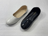 yeong yeou​ รองเท้าคัทชูหัวมนส้นแบนหนังแก้วบิ๊กไซส์ รหัส​yy8002-1