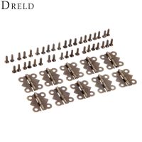 【LZ】 DRELD 10Pcs 20x17mm Iron Cabinet Hinges Jewelry Boxes 4 Holes Decorative Hinge Furniture Fittings For Door Cabinets Bronze Tone