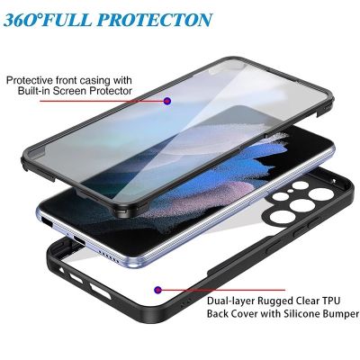 「Enjoy electronic」 360 Full Cover Protection Case For Samsung Galaxy S22 Ultra S21 FE A72 A52 A32 A22 A12 A21S A71 A51 Camera Lens Screen Protector