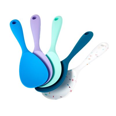 ✴ 1Pc Heat-resistant Silicone Non-stick Pan Cooking Tools Long Handle Kitchen Accessories Rice Spoon