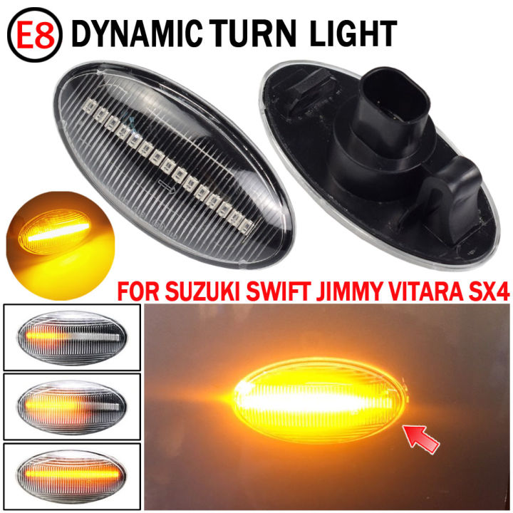 สำหรับ-suzuki-swift-jimmy-vitara-sx4-alto-ไฟเลี้ยว-led-รถแบบไดนามิกด้านข้าง-marker-น้ำไหล-blinker-light-คู่