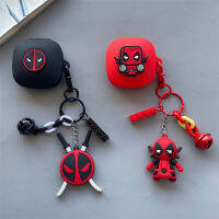 Deadpools เหมาะสำหรับ FIIL KEYSilicone หูปลอกการ์ตูนไร้สายบลูทูธหูฟังปกสีดำสีแดงนิ่ม