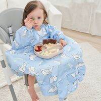 【DT】hot！ Baby Sleeved Bib Toddler Dining Infant 6-36M Feeding Food Highchair Table Cover Machine Washable