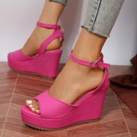 HOT★Women Summer Shoes 2023 Sexy Open Toe Ankle Strap Platform High Heels Wedge Sandals Party Wedding Dress Ladies Shoes