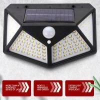 2-8PCS Solar Lamp Outdoor Garden Lamp Human Body Induction Wall Lamp Four Sides 100LED Charging Home Lighting Road Lamp