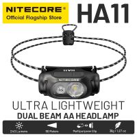 NITECORE ไฟหน้า HA11 240ลูเมน36กรัมสำหรับการเดินทางถนนตกปลาเดินป่าวิ่งกลางคืนพร้อมแบตเตอรี่อัลคาไลน์ AA