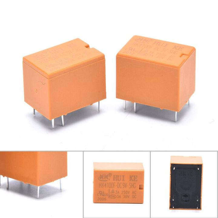 รีเลย์5ชิ้น-ล็อต-hk4100f-dc9v-shg-hk4100f-dc3v-shg-6พินรีเลย์ไฟฟ้าขนาดเล็กสีส้ม