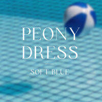 SUUBE Official Peony Dress - Soft blue เดรสยาวแขนกุด ผ้าลินินแท้ มีซับในและกระเป๋าข้าง