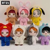 Bt21เกาหลี K-Pop ตุ๊กตายัดนุ่นทาทาทาชิมี่ Bt21สุกี้ Rj Koya การ์ตูนอะนิเมะตุ๊กตาของเล่นยัดไส้สำนักงานหมอนอิงแฟนของขวัญ