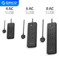 ซ็อกเก็ตอิเล็กทรอนิกส์ปลั๊กไฟ ORICO สำหรับสำนักงานบ้าน6AC ร้านค้าที่มีเต้าเสียบต่อขยายพอร์ต5USB