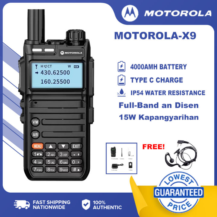 【Free headset】Original Motorola X9 Walkie-Talkie UV Dual-Frequency ...