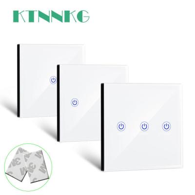 KTNNKG 86ผนังสัมผัสการควบคุมระยะไกลไร้สายเครื่องส่งสัญญาณ RF กระจกแผง LED สำหรับโคมไฟไฟ LED 433เมกะเฮิร์ตซ์ชิป EV1527