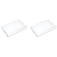 2X Transparent Acrylic Tray Acrylic Snack Plate Multifunctional Storage Plate Bathroom Towel Tray