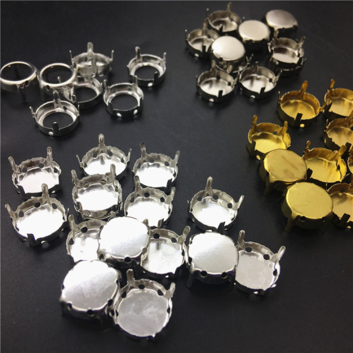 topstone-round-empty-metal-claw-setting-silver-golden-color-for-crystal-rhinestone-4-holes-5-6-7-8-10-12-14-16-18-20-25-27-30-mm