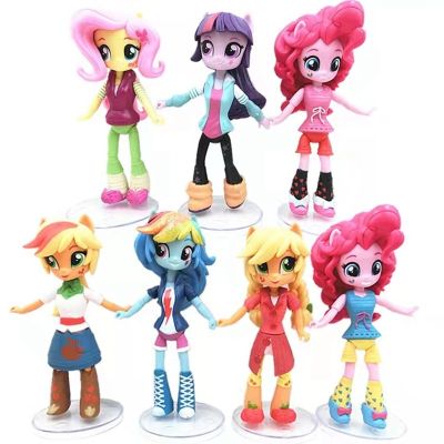 Hasbro โพนี่น้อยของฉัน Action FIGURE Anime สนธยาเรนโบว์แดชแจ็ค Fluttershy ตุ้กตาของเล่นตัวอย่างตุ๊กตา Pinkie Pie