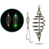 【LZ】◑  Luminous Carp Fishing Feeder Fishing Tackle Bait Thrower in-line Method Lures Cage Basket Baits 67mm Fish Accessories