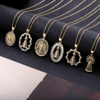 Luxury Stainless Steel Chain Virgin Mary Pendant Necklace For Women Charm Women Catholic Jewelry Gift Not Fading