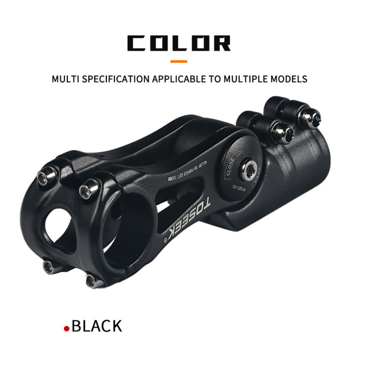 toseek-cod-อลูมิเนียมจักรยาน-handlebars-stem-bikes-อะไหล่ขี่จักรยานปรับ-45-ถึง-90-องศา-handlebar-calibre-25-4-31-8-มม-stem-แผนที่จักรยาน-mtb-stem-80-100-130-มม-สีดำ-matte-mtb-อุปกรณ์เสริม