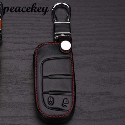 dfthrghd Peacekey genuine leather car key cover case For Jeep Renegade 2014 2015 Grand Cherokee Chrysler 300C Freemont Auto accessories