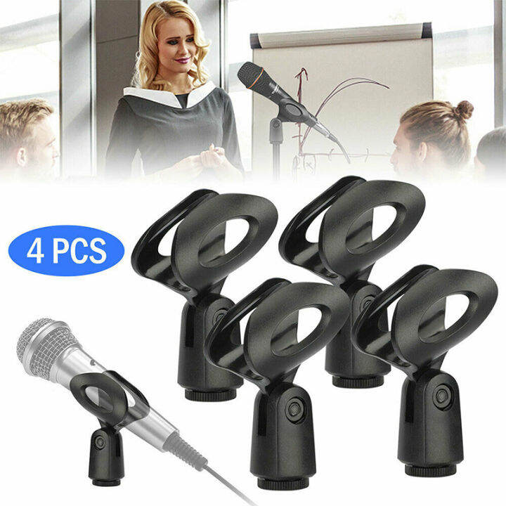 4 Pack Mic Clip Universal Wired/ Wireless Microphone Mount Holder for