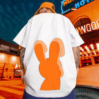 Niche Design spoof Rabbit เสื้อยืดแขนสั้นสำหรับผู้ชาย อินเทรนด์สไตล์ที่เป็นกลาง