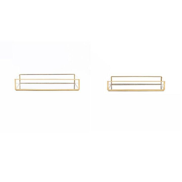 2-pcs-nordic-retro-storage-tray-gold-rectangle-glass-makeup-organizer-tray-dessert-plate-jewelry-display-home-kitchen-decor-s-amp-m