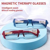 Anti Blue Light Glasses Magnetic Therapy Presbyopia Glasses Intelligent Zoom Removable Resist Fatigue Elderly Magnetic Glasses