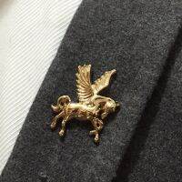 【Fashion house]ใหม่ผู้ชายและผู้หญิงที่สง่างาม Lapel Badge Badge น่ารัก Little Pegasus เข็มกลัดโลหะเข็มกลัด Collar Pin เสื้อผ้าประณีต Party Accessor