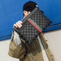 2021 Fashion New handbag Korean fashion plaid leather clutch bag men gator purse PU Uni High quality zipper hardware