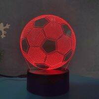 3D Night Light World Football Remote Control 16 Colors Usb Powered Room Night Light Pattern Football Princess Series Game Logo