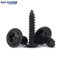 100pcs/lot Black Self-tapping Screw Pan Head PWA Cross Round Head With Washer Cushion M1.4 M1.7 M2 M2.3 M2.6 M3 M3.5 M4