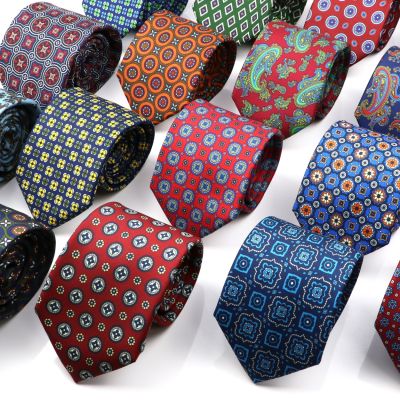 ❁ Super Soft Bohemian Silk Ties Men 39;s Fashion 7.5cm Necktie For Men Wedding Business Meeting Gravata Colorful Novelty Printing Tie