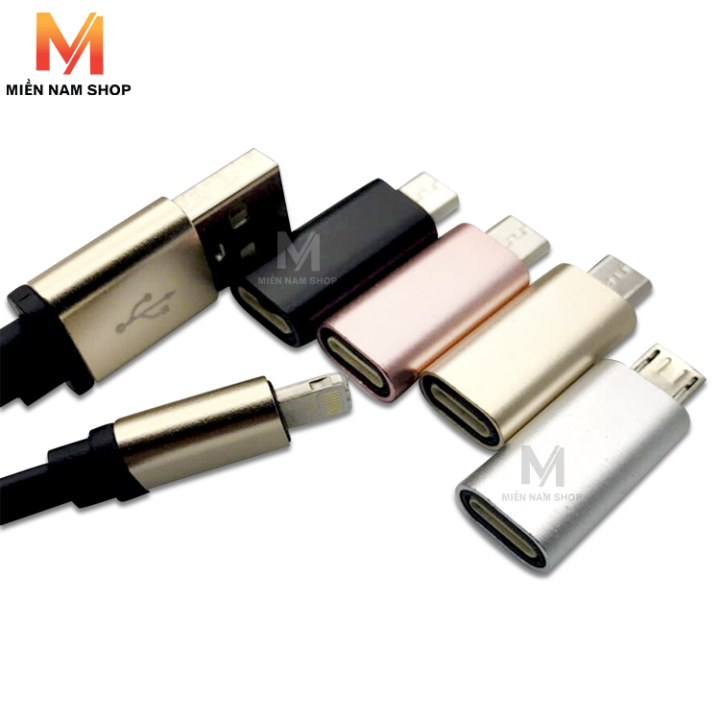 Đầu chuyển đổi từ Lightning ios - USB to Lightning sang android Micro USB |  