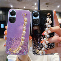 เคสโทรศัพท์สีชมพูดาว Konsmart พร้อมสร้อยข้อมือไข่มุกสำหรับ OPPO Reno10 10 Pro 10 Pro + 5G Reno8 T 4G 5G Reno8 Z 5G Reno8 5G Reno8 Pro 5G Reno7 Z 5G Reno7 5G เคสโทรศัพท์หนังเคสโทรศัพท์มือรูปดาว TPU นิ่มดีไซน์2023 6Z Reno6 6 Pro 5G G G G G Reno7 Pro 5G