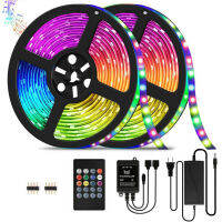 DC12V 10M 32.8ft 2835 300led RGB Music Sync Color Changing LED Strip Lights Remote+12V 5A LED POWER For Home Decoration