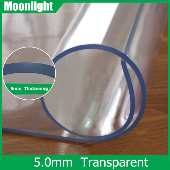 MOONLIGHT-[5mm Thickness] Clear Table Mat Protector PVC Soft Crystal ...