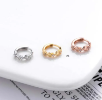 mornyk.earring - 8 mm Hoop Cartilage Earring Tragus Pinna Helix Piercing Silver Gold Bowknot Heart Shape