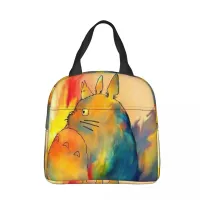 ● Watercolor Cute Lunch Bag box My Neighbor Totoro Anime Children Aluminum Bag Foil Portable Lunchbox