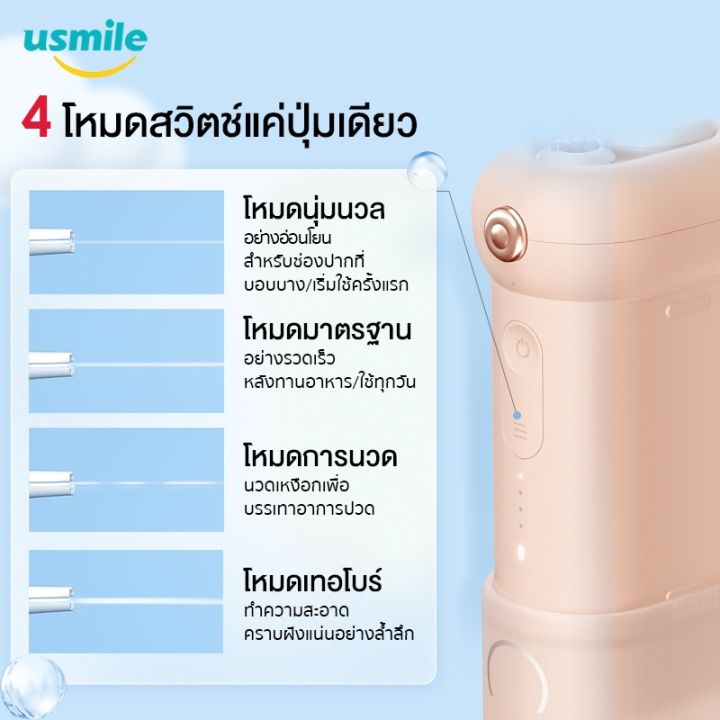 usmile-cy1-soft-care-ultrasonic-water-flosser-เครื่องฉีดฟัน-เครื่องขัดฟันพลังน้ำ-ไหมขัดฟัน-น้ำ-ไหมขัดฟันพลังน้ำ-เครื่องทำความสะอาดฟัน-เครื่องขัดฟัน-เครื่องพ่นน้ำทำความสะอาดฟัน
