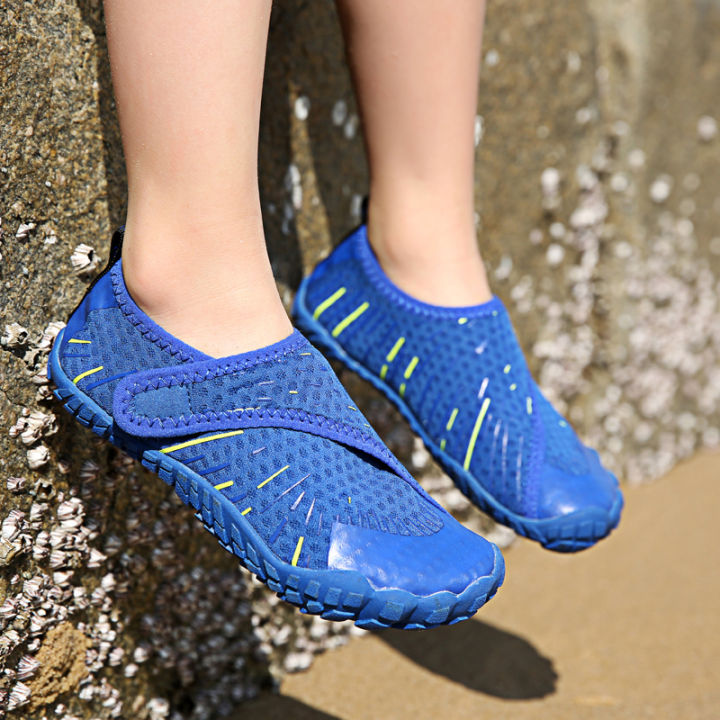 แห้งเร็วรองเท้าระบายน้ำได้รองเท้ากีฬาเด็กลุยน้ำสำหรับเด็ก-รองเท้าผ้าใบลุยน้ำสวมใส่สบายน้ำหนักเบาเด็กหญิงเด็กชายสำหรับว่ายน้ำเดินเขา
