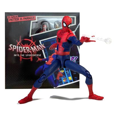 ZZOOI Marvel Sv Action Spiderman Figures Sentinel Peter Parker Miles Morales Figure Anime Model Spider-Man Into the Spider-Verse Toys