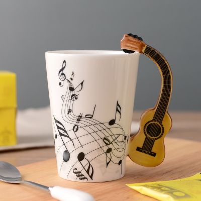 Novelty Spanish Guitar Ceramic Music Mug Ceramic Tea Mug Coffee Mugs Musical Items Drinkware Guitar Mugs Great Gift