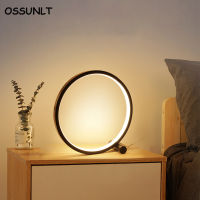 25CM LED Table Lamp Bedroom Circular Desk Lamps For Living Room BlackWhite Dimmable Bedside Lamp Round Night Light Decoration