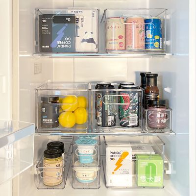 [COD] Refrigerator storage box set kitchen transparent with handle drink fruit plastic finishing