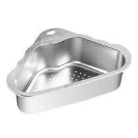 Drain Basket Stainless Steel Kitchen Residue Filter Rack Sink Triangle Drain Basket