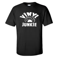 มาใหม่ไวนิล junkie บันทึกสะสม galaxi เพลงเสื้อยืดการออกแบบผู้ชายที่ยอดเยี่ยมผู้ชายเสื้อยืด