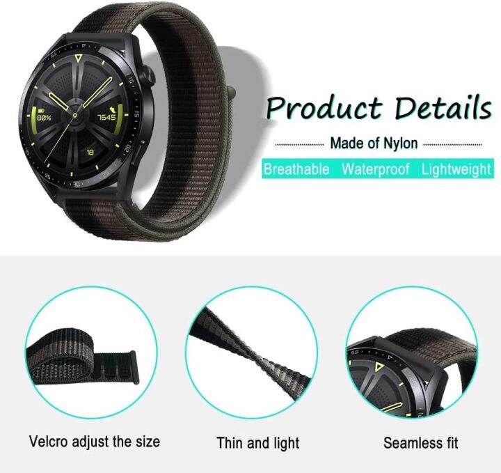 22mm-strap-for-huawei-watch-gt-runner-strap-nylon-adjustable-breathable-watch-band-for-huawei-watch-gt-3-46mm-bracelet-velcro