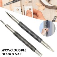 Spring Loaded Drilling Metal Marking Woodworking Drill Bit Double Head 1/32 quot; amp; 1/16 quot; Spring Nail Set for Carpenters or Finisher