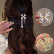 New Rhinestone Butterfly Pearl Tassel Hairpin for Women Girls Cute Unique